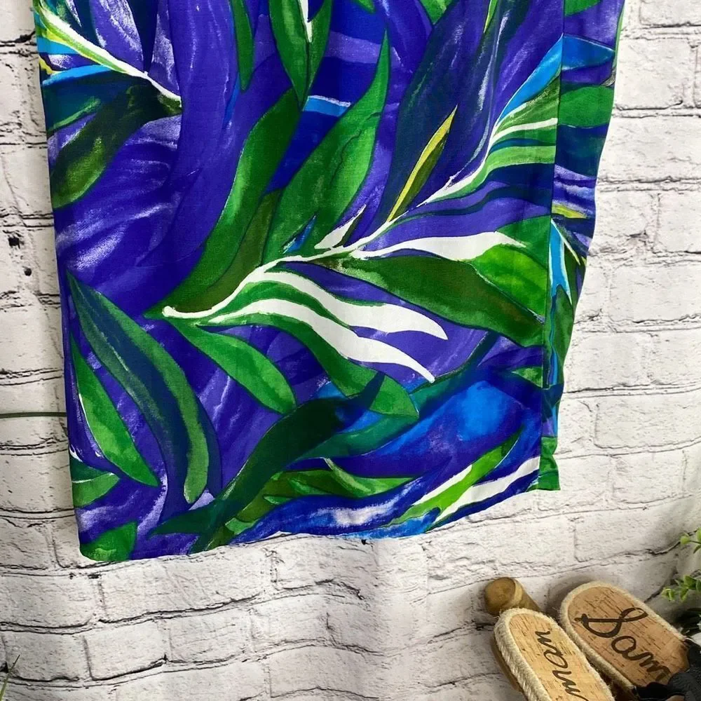 Vintage Dorothy Schoelen Platinum Tropical Wrap Skirt‎ ladies size 6